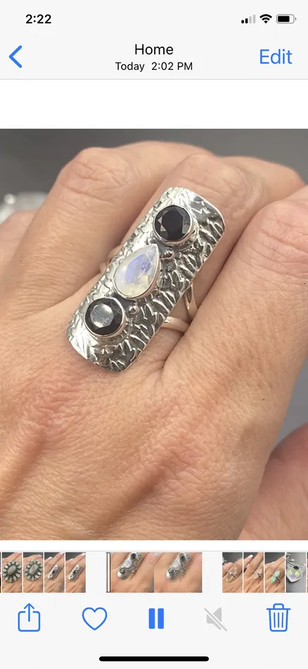 Rings Sophiareneboutique Sterling Silver Three Stone Hammered Silver Ring