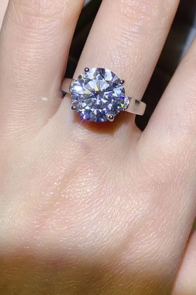 Rings Trendsi 5 Carat Moissanite PlatinumPlated Ring