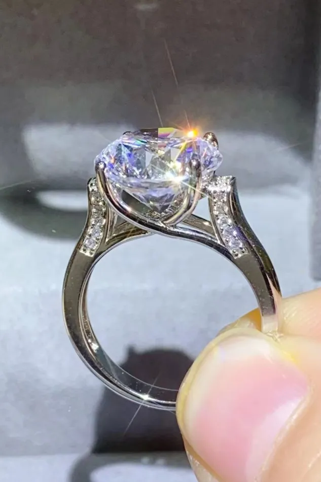 Rings Trendsi 5 Carat Moissanite PlatinumPlated Ring