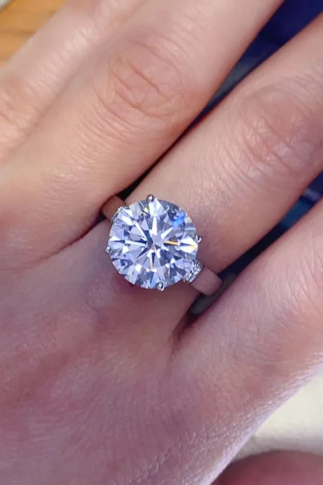 Rings Trendsi 5 Carat Moissanite PlatinumPlated Ring