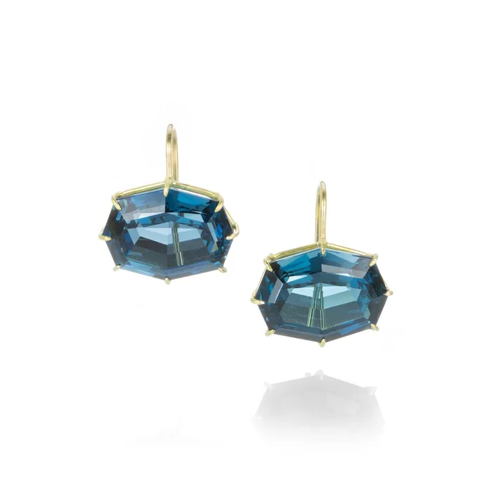 Rosanne Pugliese Earrings Octagon London Blue Topaz Earrings