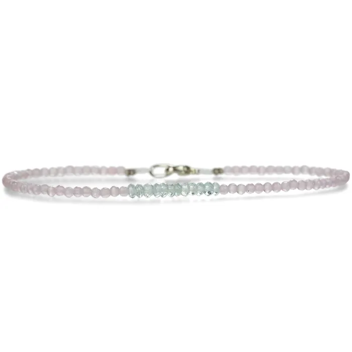 Rose Quartz and Aqua Bead Bracelet Margaret Solow Bracelets