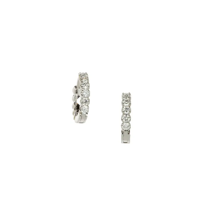 Sethi Couture Earrings Zelda White Diamond Huggie Earrings