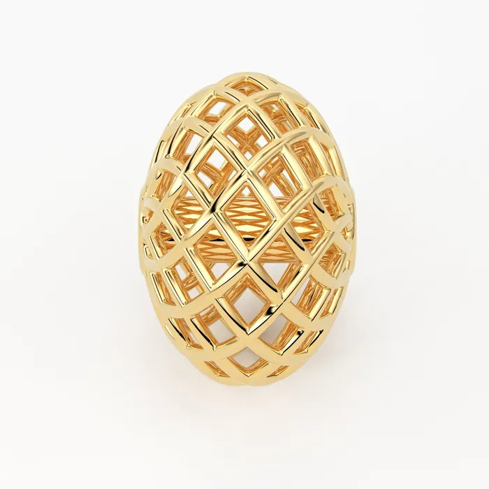Solid Gold Handmade Oval Caged Spacer Gold Bead Finding 8mm Jalvi Co PreStyled Sets