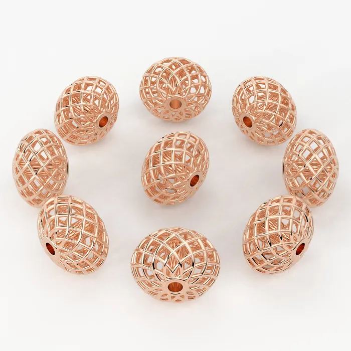 Solid Gold Handmade Oval Caged Spacer Gold Bead Finding 8mm Jalvi Co PreStyled Sets Solid Gold Handmade Oval Caged Spacer Gold Bead Finding 8mm Jalvi Co PreStyled Sets