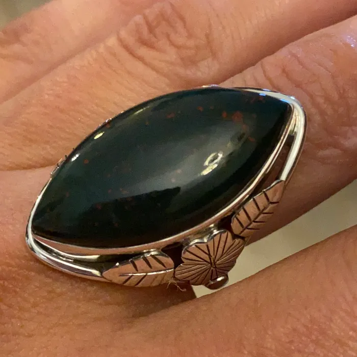 Sophiareneboutique Rings Sterling Silver Artisan Bloodstone