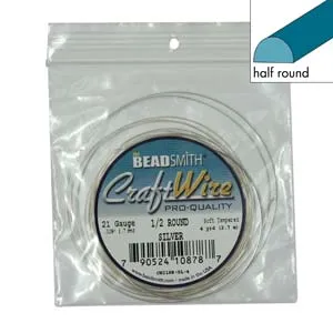 The Bead Smith Rings Craft Wire Silver Half Round 18g 21g