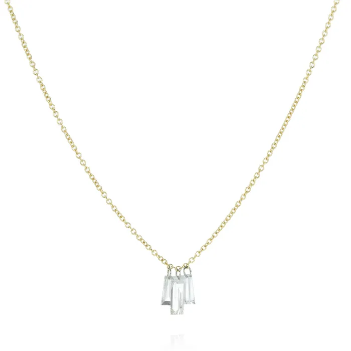 Todd Pownell Necklaces Triple Baguette Diamond Pendant Necklace