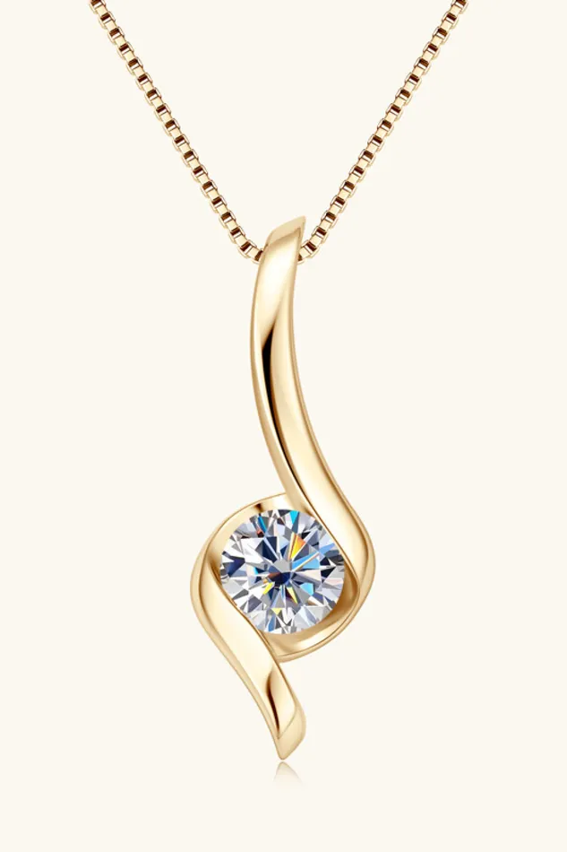 Trendsi Necklaces 1 Carat Moissanite 925 Sterling Silver Necklace