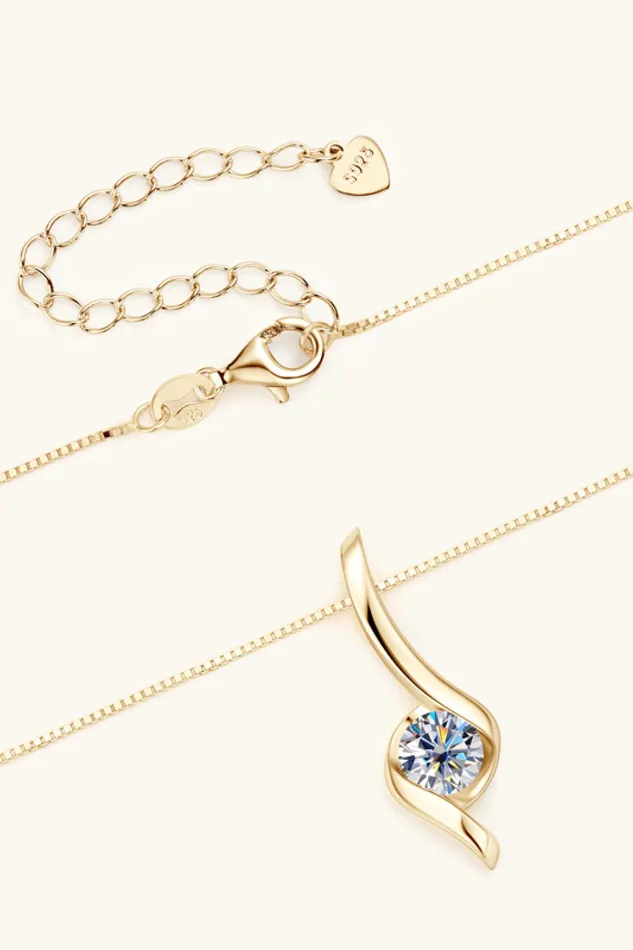 Trendsi Necklaces 1 Carat Moissanite 925 Sterling Silver Necklace