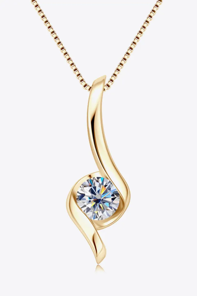 Trendsi Necklaces 1 Carat Moissanite 925 Sterling Silver Necklace