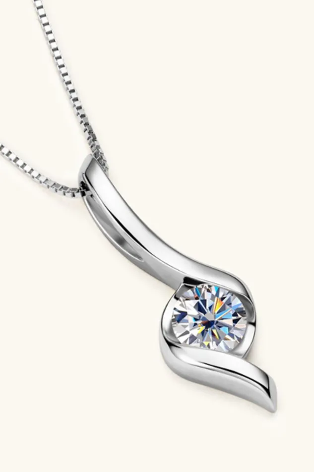 Trendsi Necklaces 1 Carat Moissanite 925 Sterling Silver Necklace