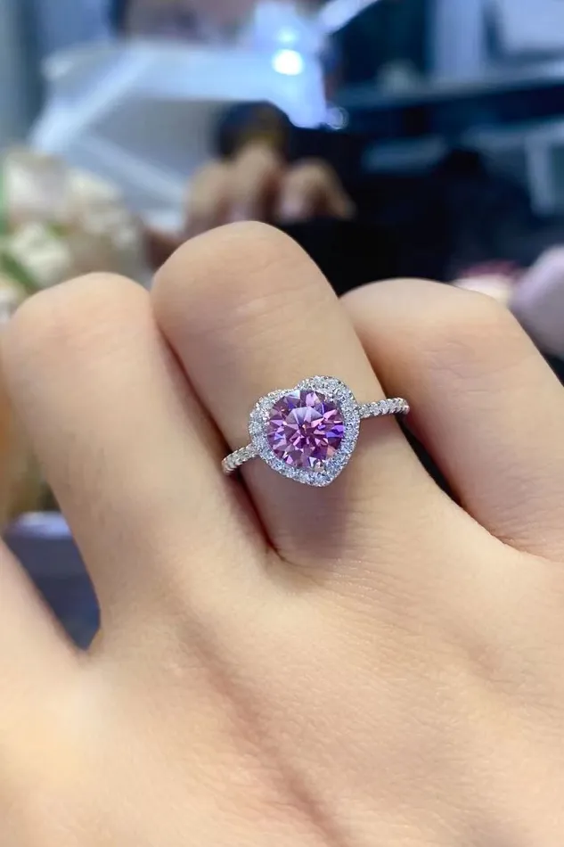 Trendsi Rings 1Carat Moissanite Heart Ring