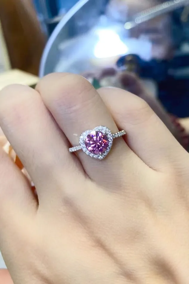 Trendsi Rings 1Carat Moissanite Heart Ring