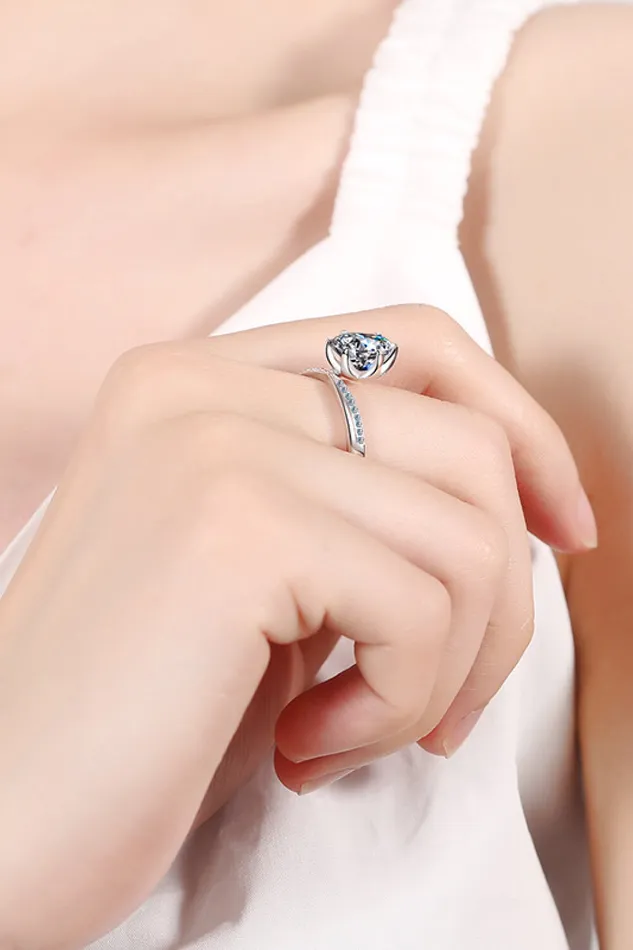 Trendsi Rings 3 Carat Moissanite 6Prong Ring
