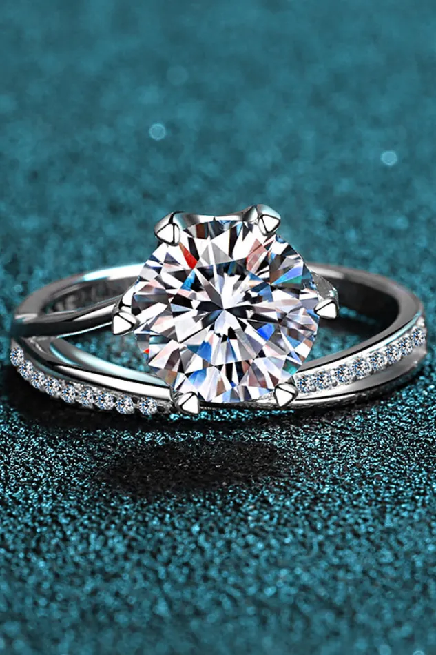 Trendsi Rings 3 Carat Moissanite 6Prong Ring