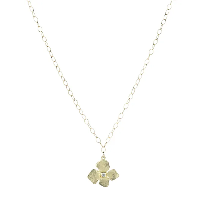 Victoria Cunningham Necklaces Single Hydrangea Diamond Necklace Victoria Cunningham Necklaces Single Hydrangea Diamond Necklace